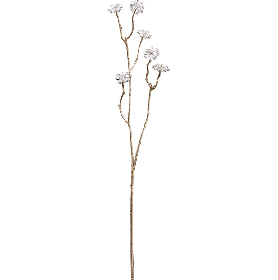 26'' DIAMOND FLOWER SPRAY CLEAR