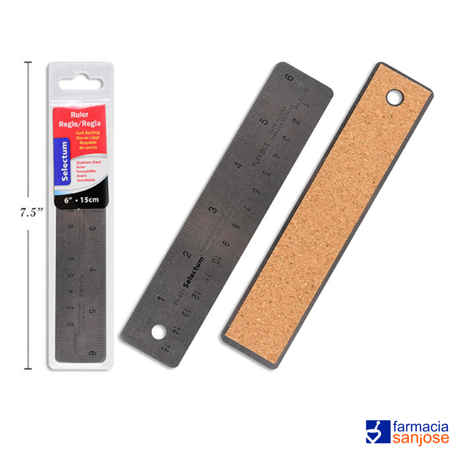 Ruler Stainless Steel 6" / 15cm
