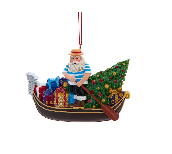 3" RESIN VENETIAN SANTA ORNAMENT