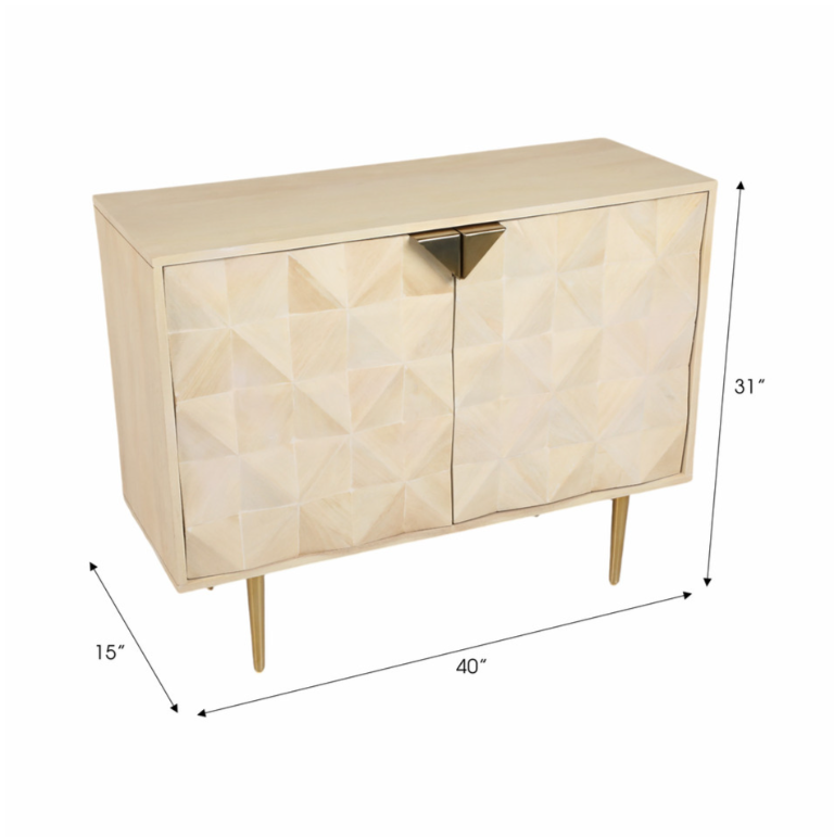 TARANTO WHITE WASH WOOD CHEST 40 "