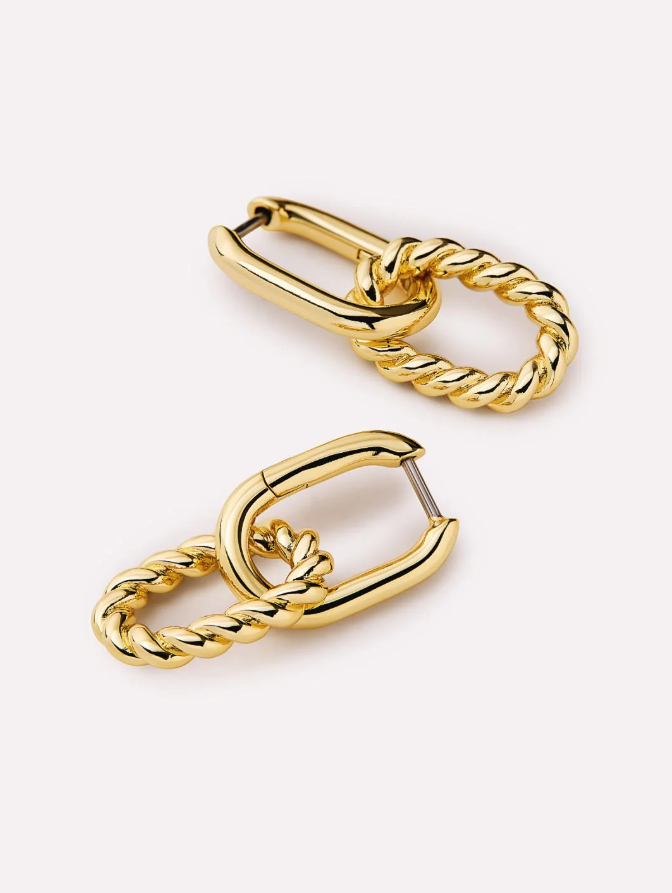 ANA LUISA DOBLE DROP GOLD EARRINGS-ASH MINI