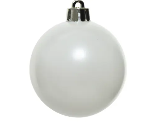 BAUBLES SHATTER PROOF MIX BOX OF 6 -WHITE