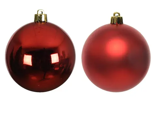 BAUBLES POLYSTYRENE RED SET 4