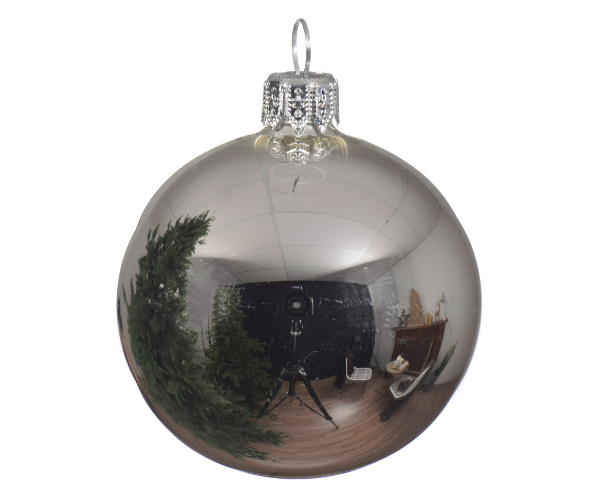 BAUUBLES GLASS SHINY-SILVER SET 4