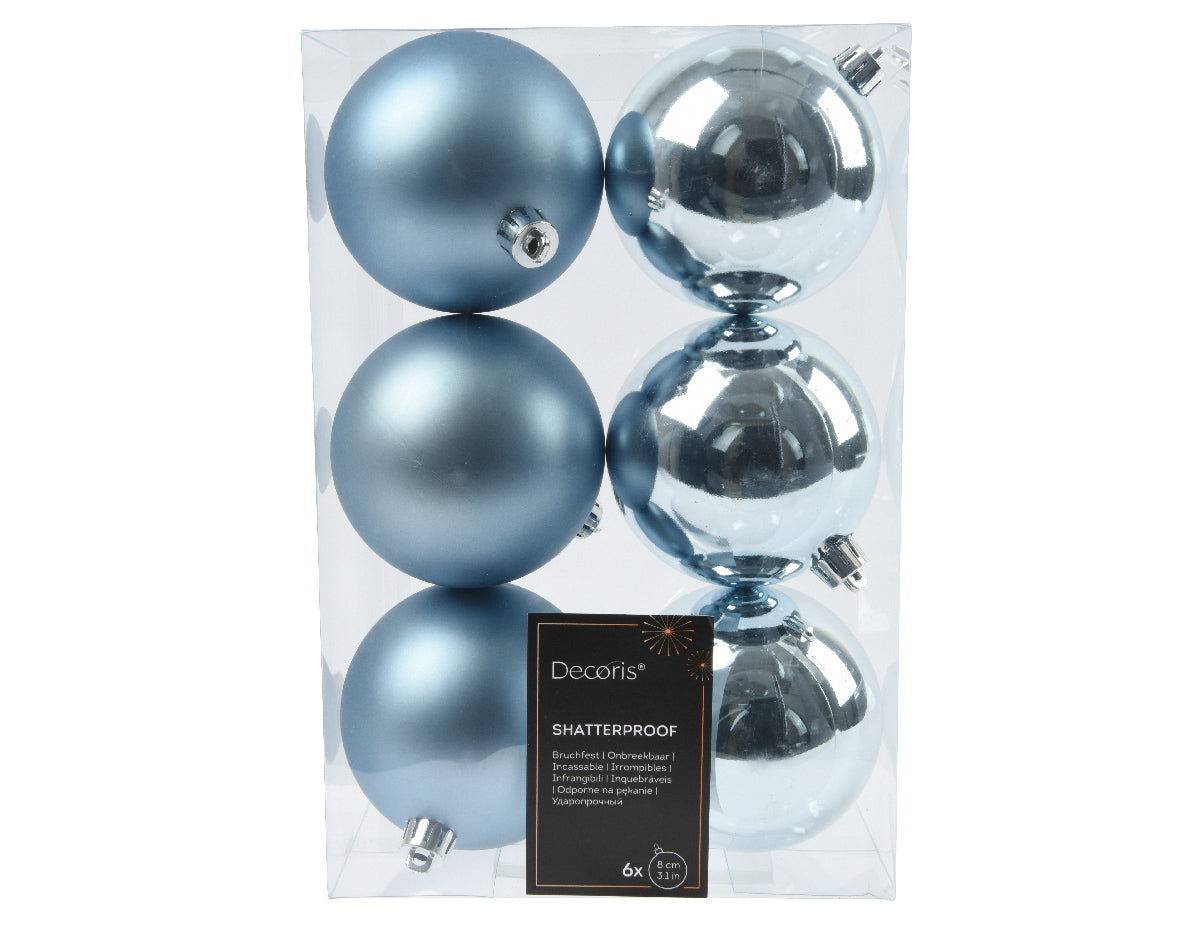 BAUBLES SET DE 6 MIX-BLUE ICE