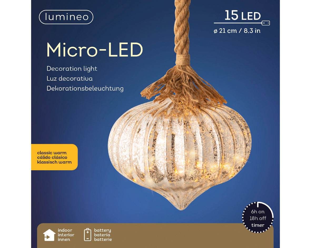 MICRO LED ONION STEADY BO INDOOR-SILVER 8.3IN