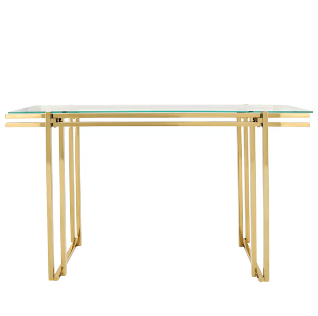 GOLD STAINLESS STEEL CONSOLE TABLE