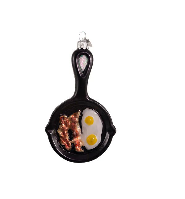 FRYING PAN GLASS ORNAMENT