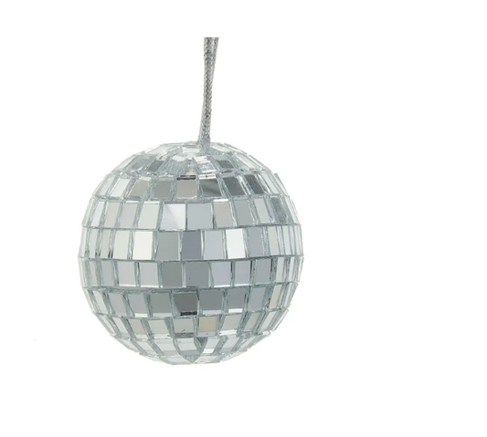 8 GLASS MIRROR BALL ORN PK