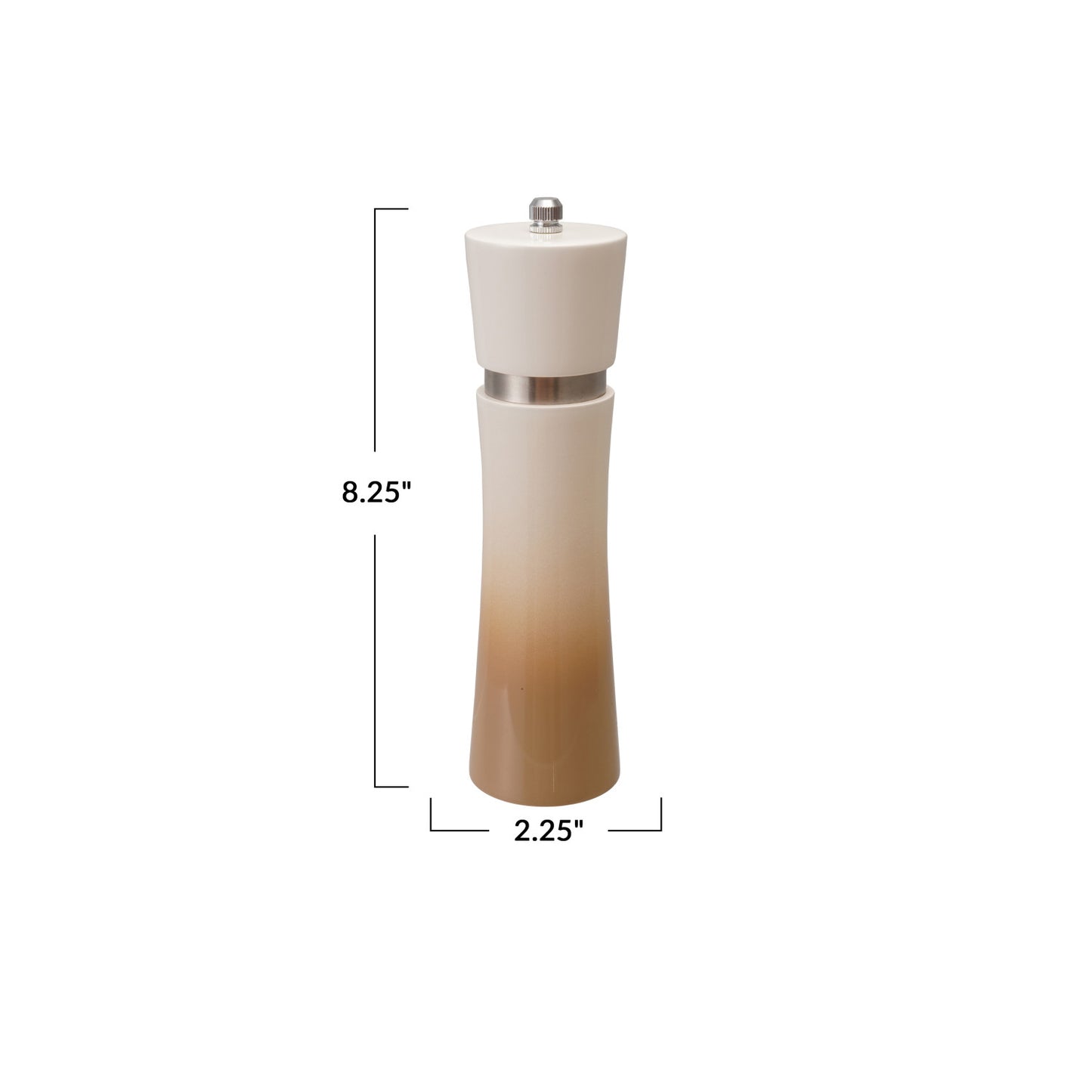 Rubberwood Salt/Pepper Mill, Cream & Tan Color Ombre
