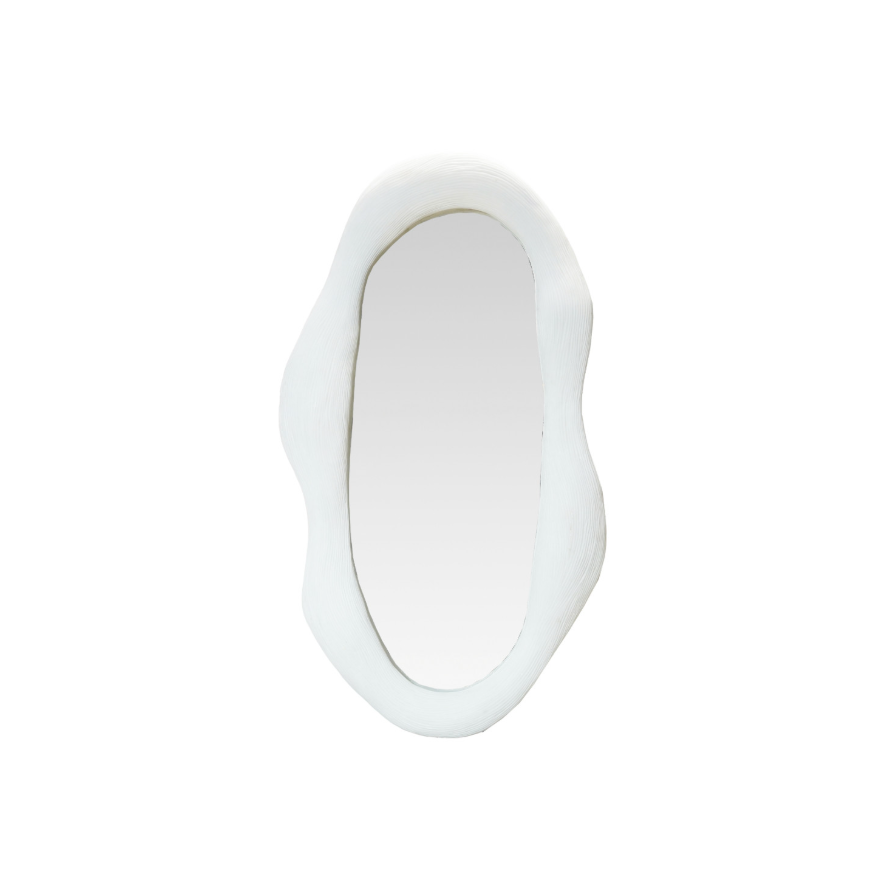 Resin Wall Mirror with Debossed Lines, Volcano Finish