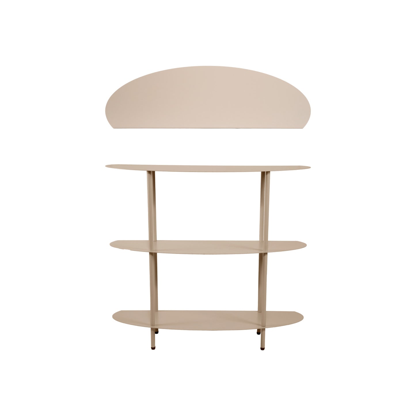 Curved Metal 3-Tier Shelf, Blush Color