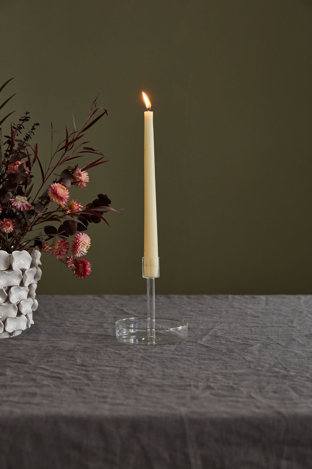 ADELINE GLASS CANDLEHOLDER 4.25"X5"