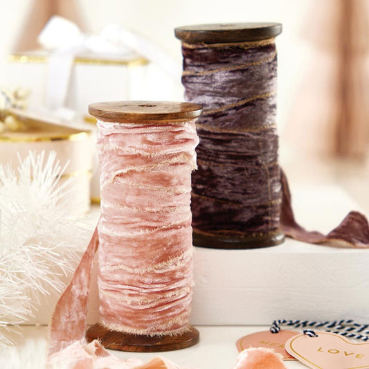 ROSE FRAYED VELVET