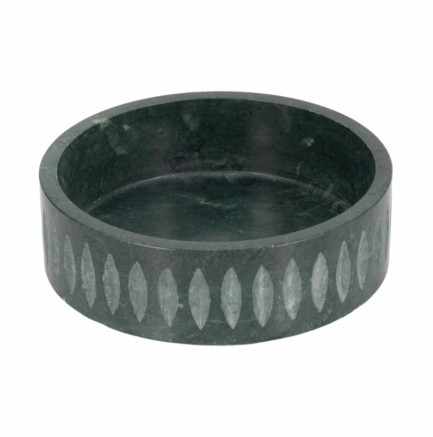 ROSALIE GREEN MARBLE BOWL 12''