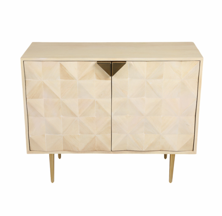 TARANTO WHITE WASH WOOD CHEST 40 "