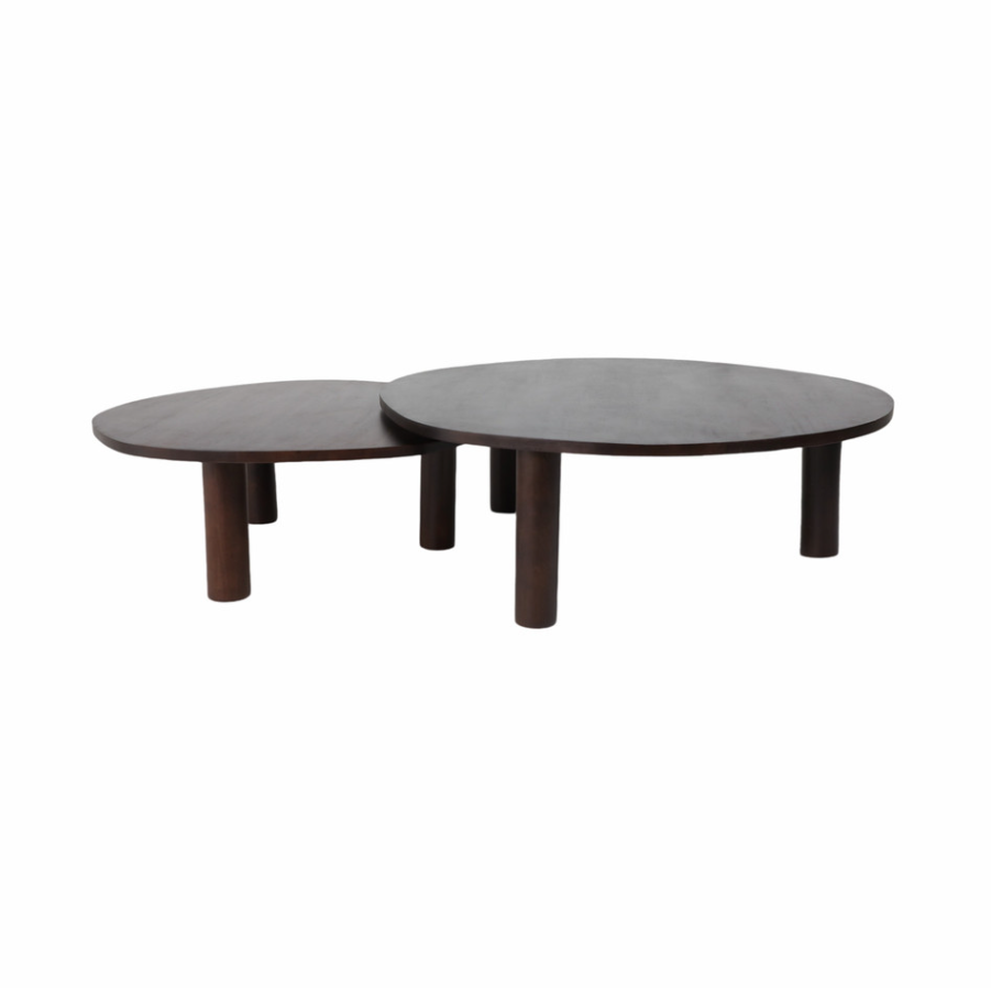 CALVIN NESTING COFFEE TABLES SET OF 2 – BLACK WOOD 37"/47"