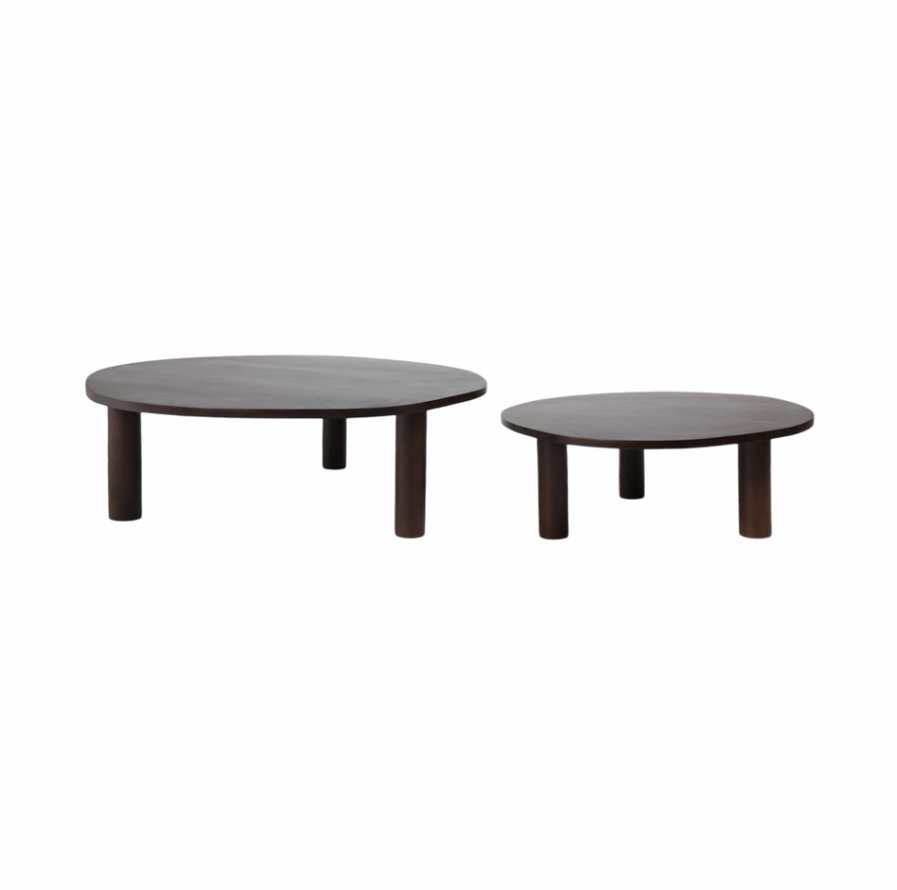 CALVIN NESTING COFFEE TABLES SET OF 2 – BLACK WOOD 37"/47"