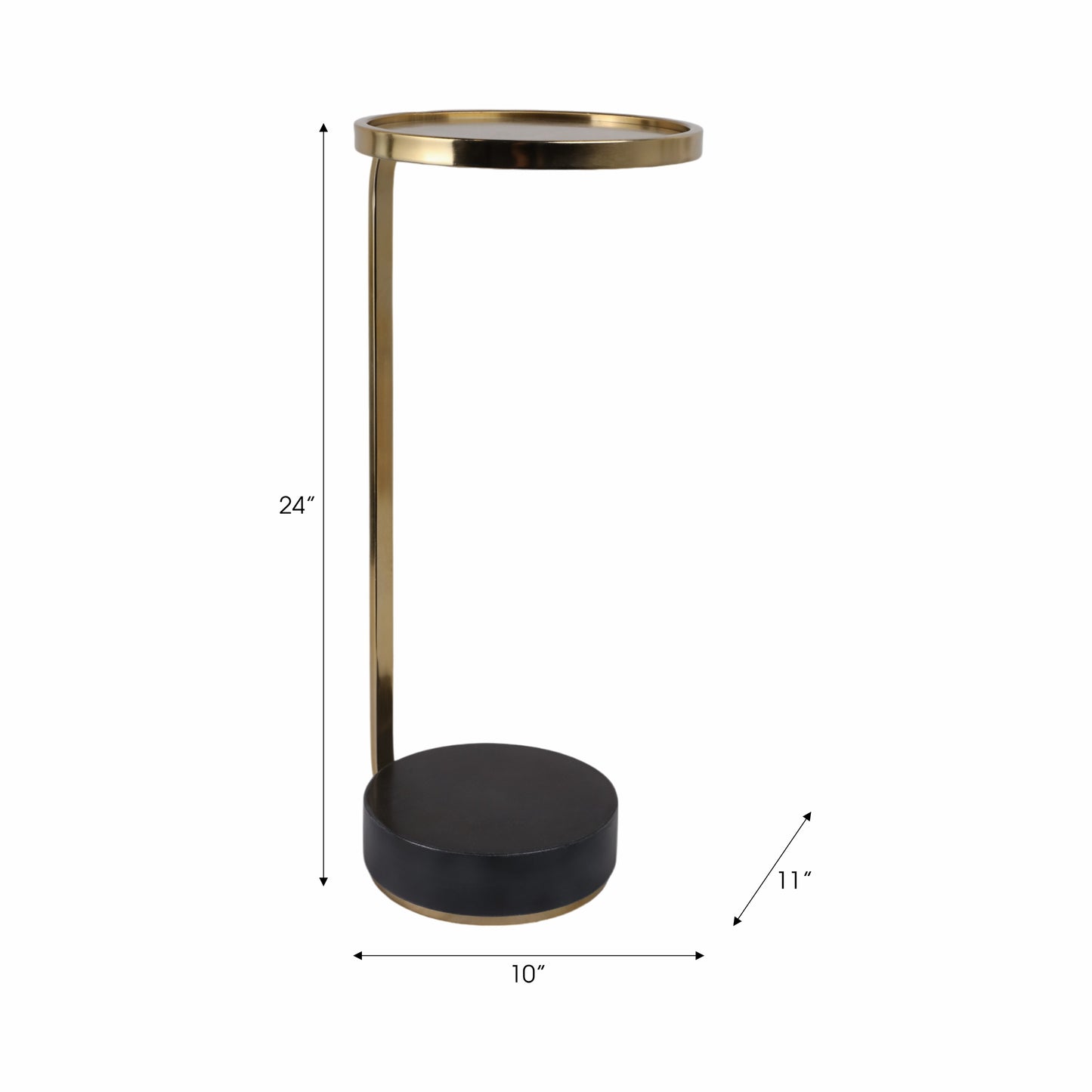 DRACO MARBLE AND GOLD FINISH ACCENT TABLE 24"