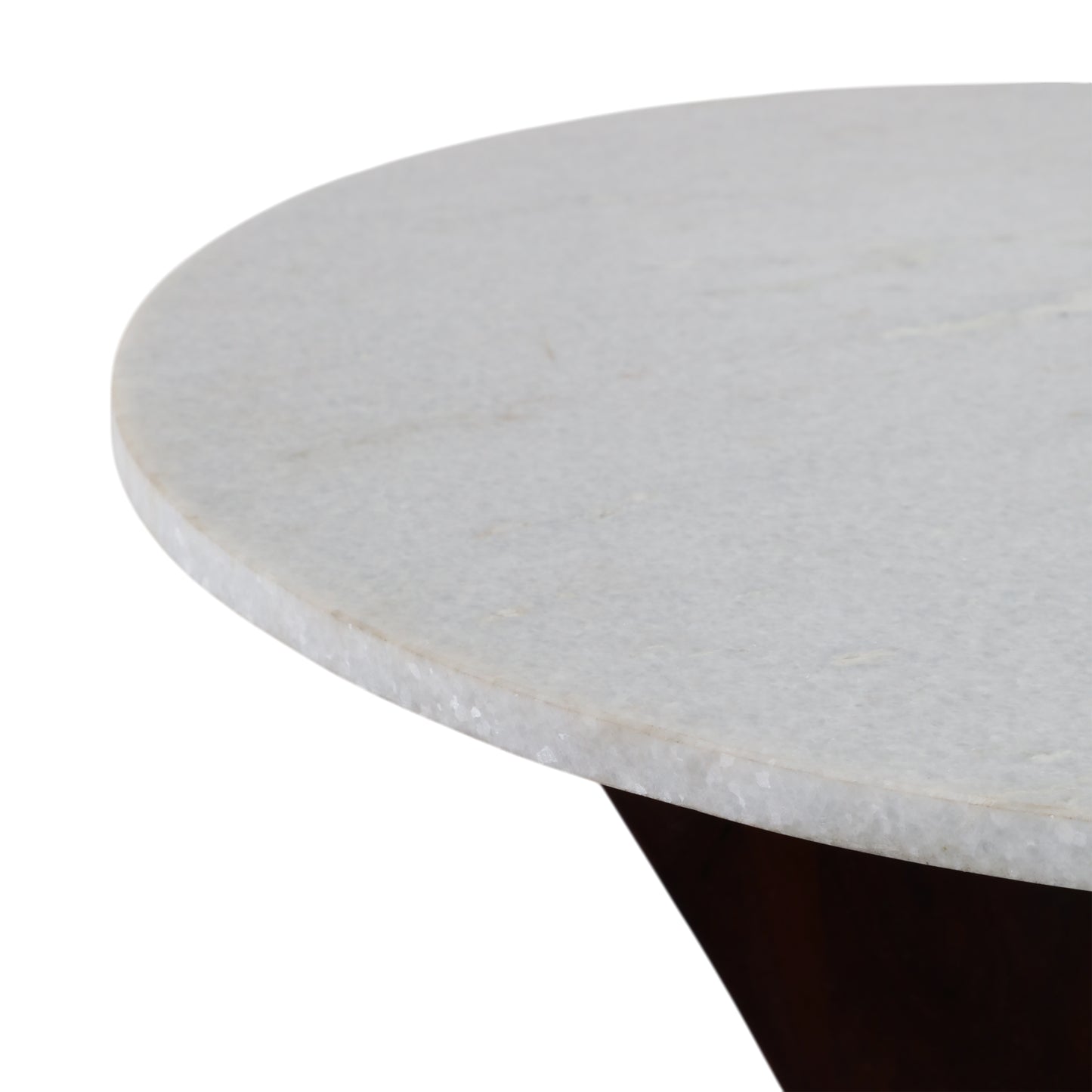 WHITE MARBLE TOP CRISS CROSS ACCENT TABLE 21x20"