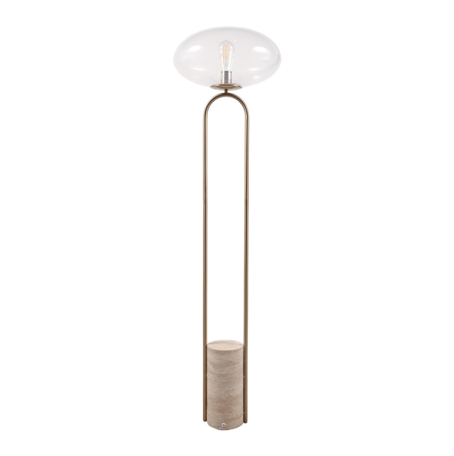 BASE FLOOR LAMP SINCLAIR TRAVERTINE 58''