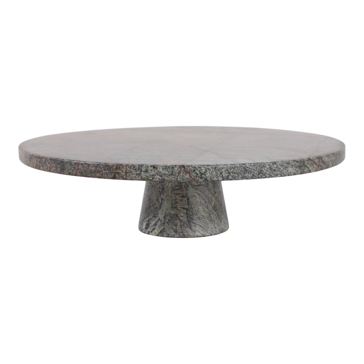 FOREST GREEN MARBLE CAKE STAND 12x4"