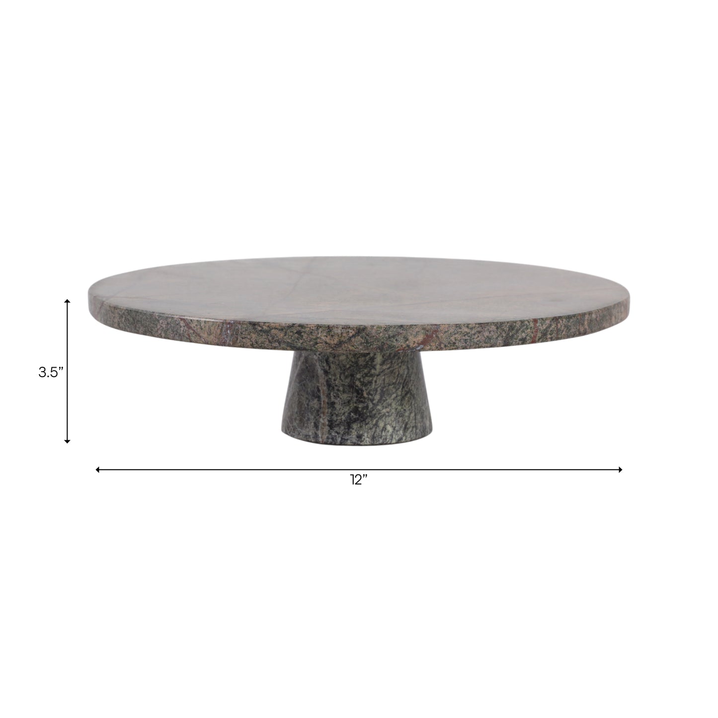 FOREST GREEN MARBLE CAKE STAND 12x4"