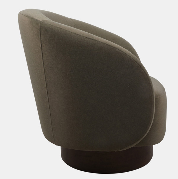 ACCENT CHAIR MODERN GREEN AND BROWN SWIVEL 32'' x 31''