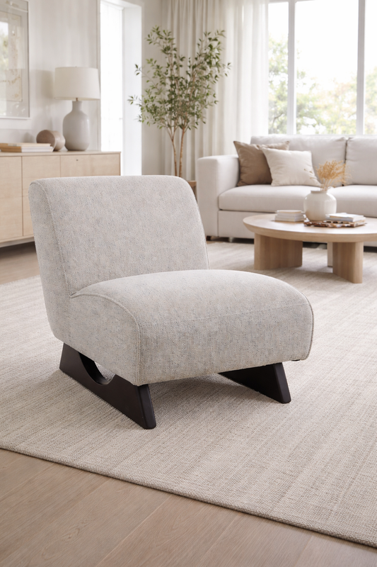 WARREN ACCENT CHAIR IVORY & BROWN 33X30"