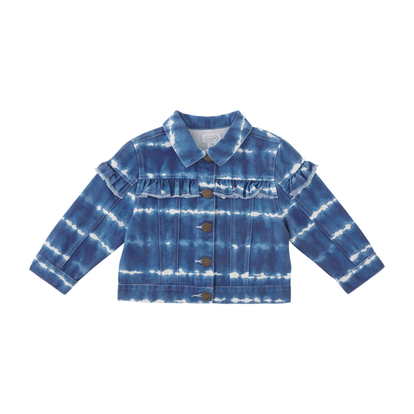 TIE DYE STRIPE RUFFLE JACKET