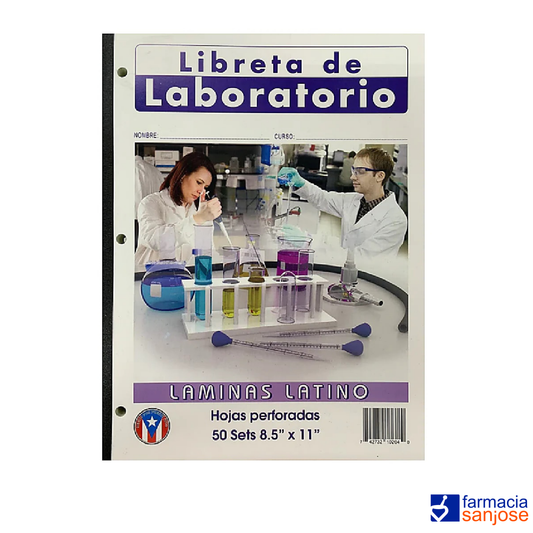 Libreta de Laboratorio Láminas Latino - 50 Sets Hojas Perforadas 8.5x11