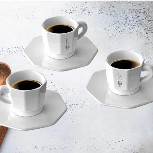 SET4 8-FACES CUPS WHITE