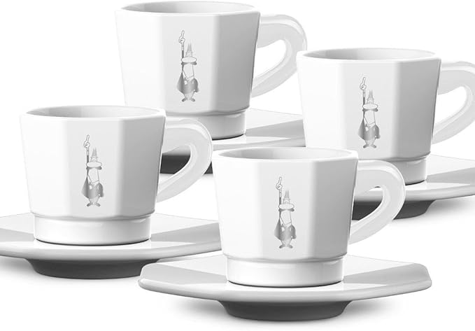 SET4 8-FACES CUPS WHITE