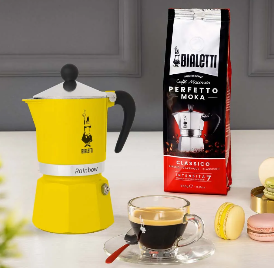 BIALETTI RAINBOW MOKA POT 3 CUPS- GIALLA