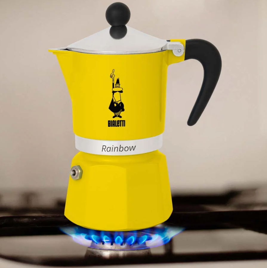 BIALETTI RAINBOW MOKA POT 3 CUPS- GIALLA
