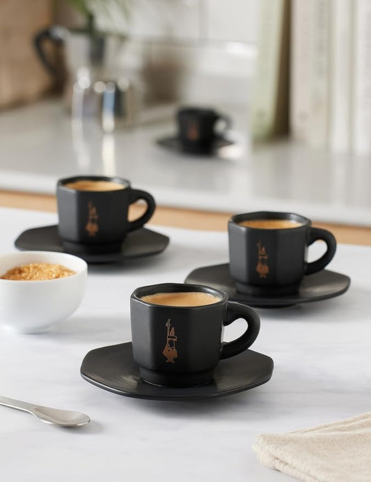 SET4 8-FACES CUPS BLACK