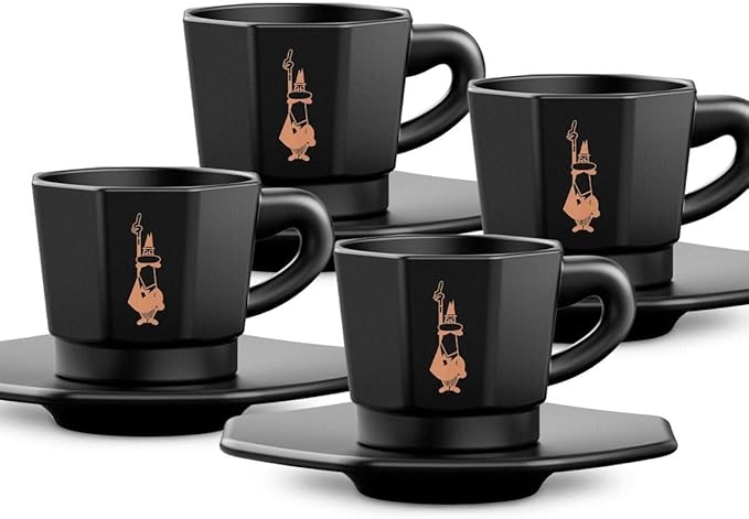 SET4 8-FACES CUPS BLACK