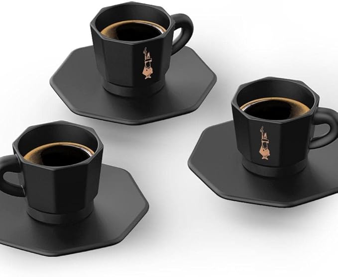 SET4 8-FACES CUPS BLACK
