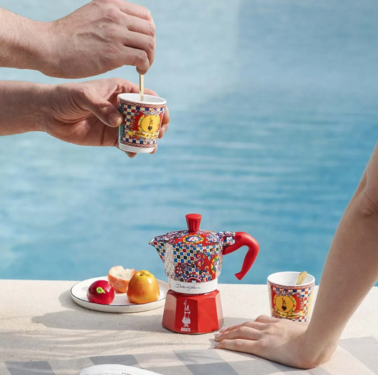 MOKA 2CUP + CUPS GIFT SET RED CARR