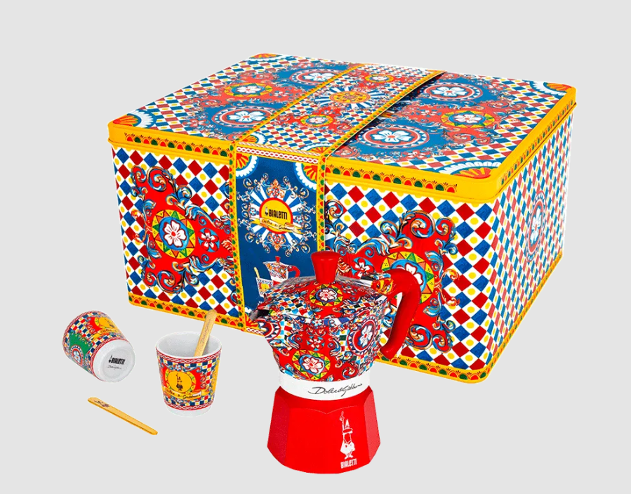 MOKA 2CUP + CUPS GIFT SET RED CARR