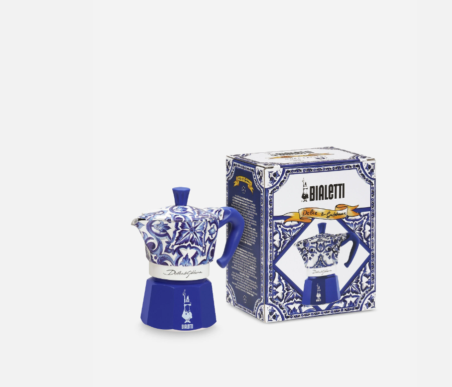 BIALETTI x DOLCE & GABBANA MOKA EXPRESS MEDIUM 3 CUPS- BLUE MEDITERRANEAN