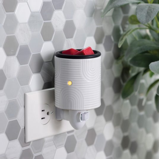 White Arch Deco Flip Dish Pluggable Fragrance Warmer