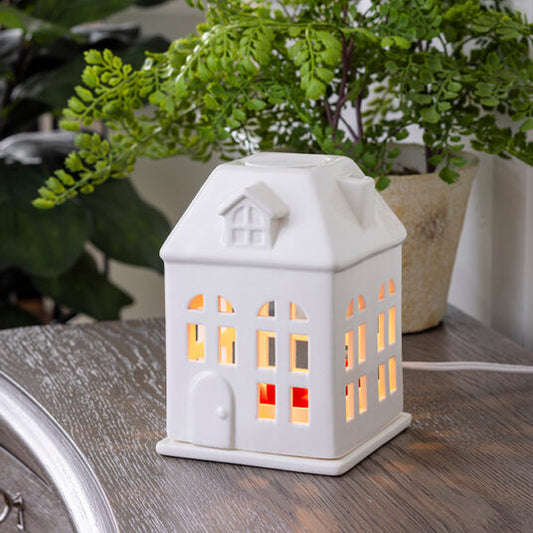 White Porcelain House Canopy Fragrance Warmer