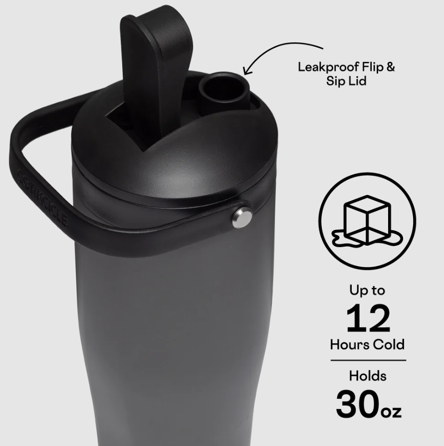 CORCKCICLE PROTEIN SHAKER CERAMIC SLATE 30OZ