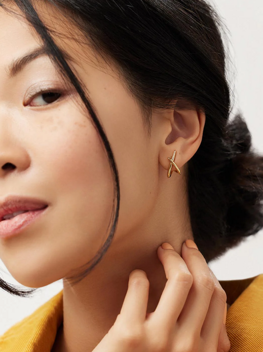 ANA LUISA GOLD STUD EARRINGS-SLOANE