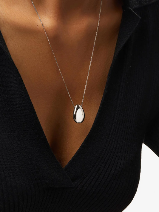 ANA LUISA SILVER PENDANT NECKLACE-PEBBLE MEDIUM SILVER