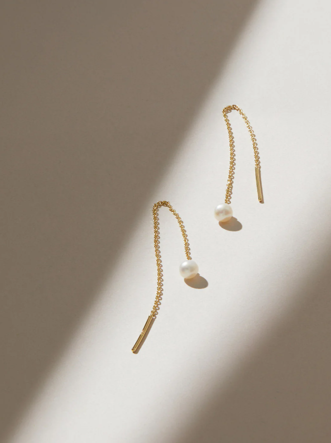 ANA LUISA PEARL EARRINGS THREADER- ABRIELLE