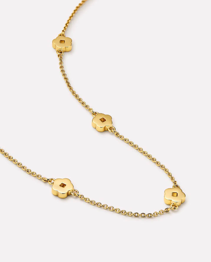 ANA LUISA FLOWER STATION NECKLACE GOLD-ROWENA