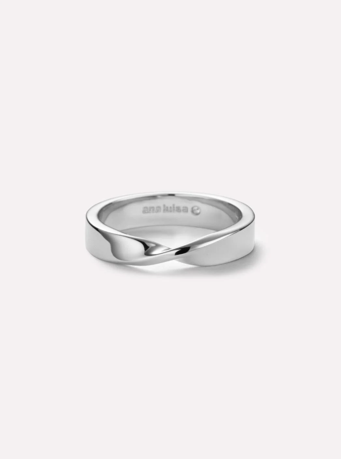 ANA LUISA BAND RING- ELIORA SILVER SIZE 8