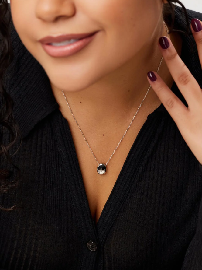 ANA LUISA SILVER PENDANT NECKLACE- PEBBLE MINI SILVER